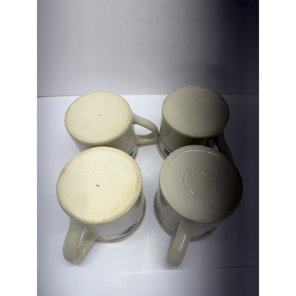 Hartstone USACheyenne Handpainted Stoneware Coffee Mugs Set of 4 VTG Western Ran - Picture 2 of 11